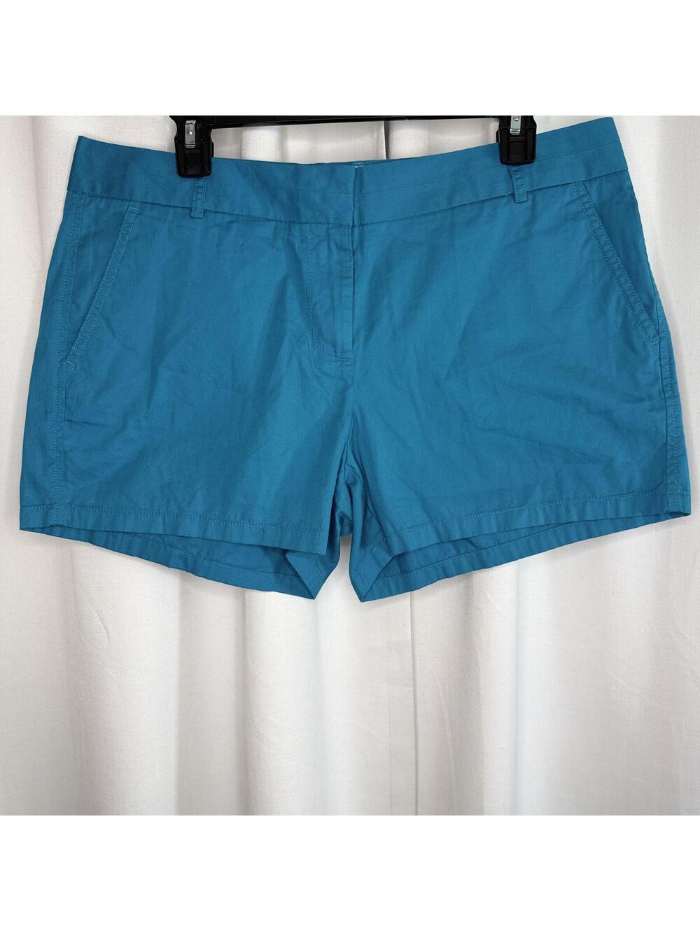 J Crew 12 Women's Preppy Blue Cotton Casual Quality Shorts In a Great Color
